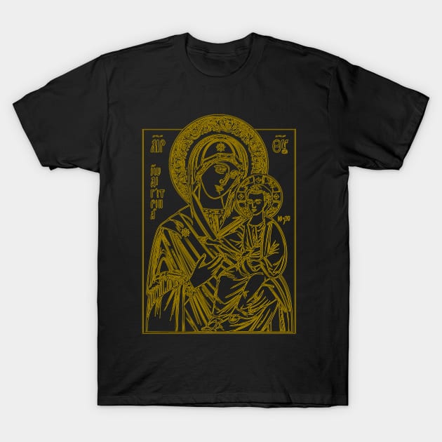 Icon of Virgin Mary and Jesus (gold) T-Shirt by la chataigne qui vole ⭐⭐⭐⭐⭐